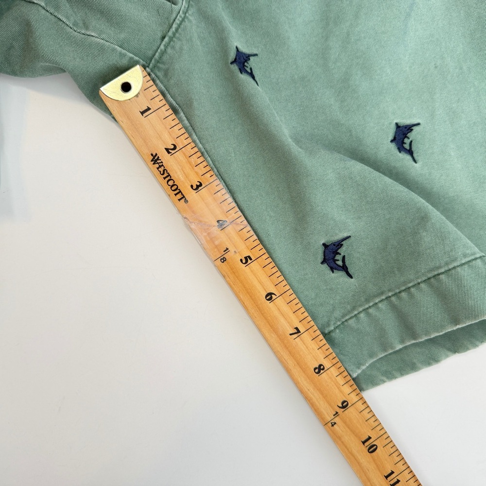 J.Crew Mens Broken-In Chino Shorts Sage Green Marlin Embroidered Size 34 Regular - Picture 11 of 11